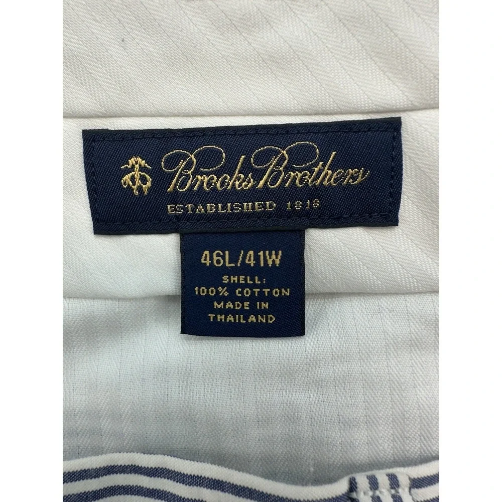 Brooks Brothers Seersucker Pants Men's‎ 37x31 Blue Pleated Cuffed Cotton Preppy
